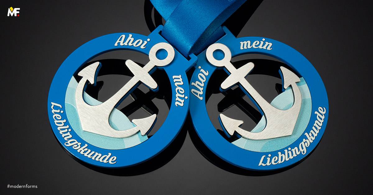 Medale Sportowe Sporty-wodne Ażurowany Jednostronny Niebieski Premium Stal Stal nierdzewna 