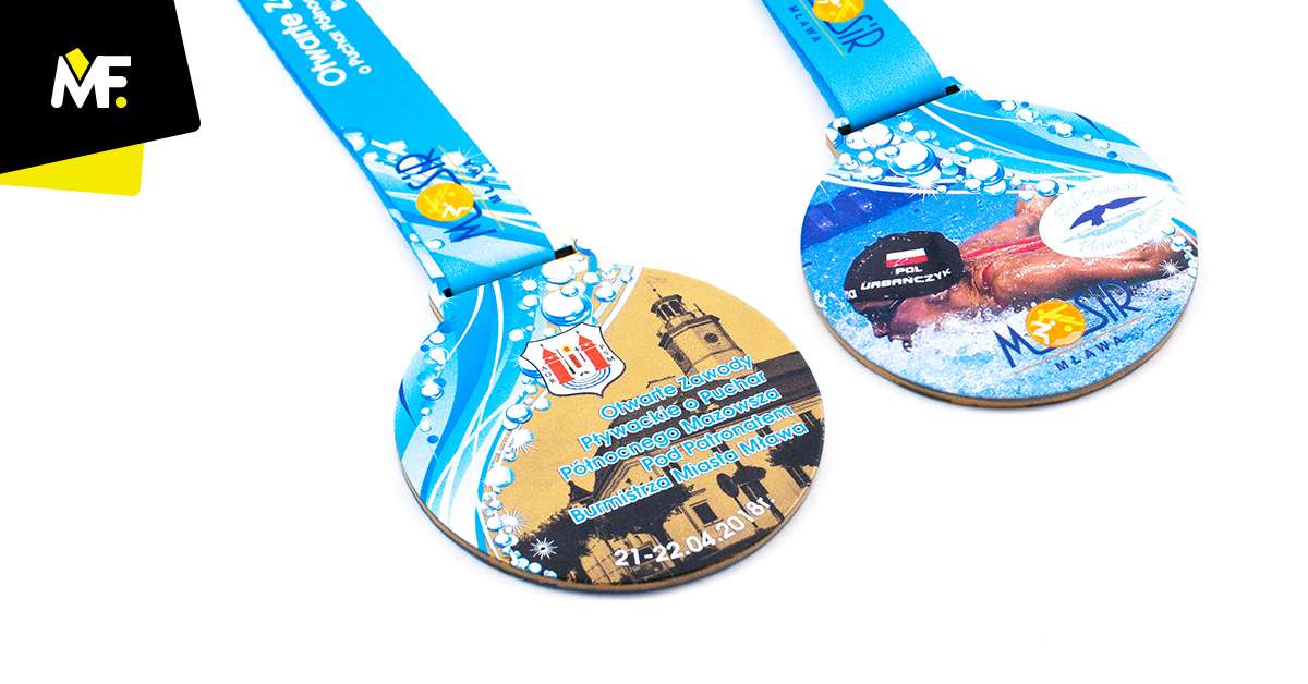 Medale Sportowe Pływanie medale Okrągłe pływanie Premium sportowe Stal czarna Wielostronny Złoty 