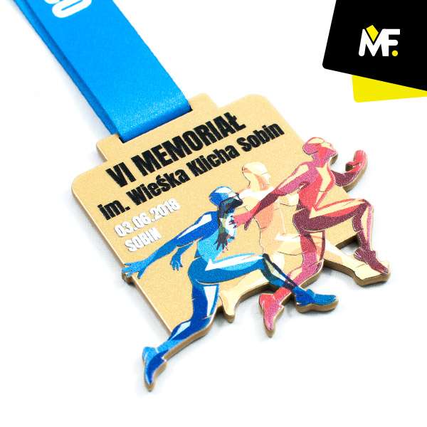Medale Sportowe Biegi biegi Jednostronny medale Niestandardowy Premium sportowe Stal czarna Złoty 
