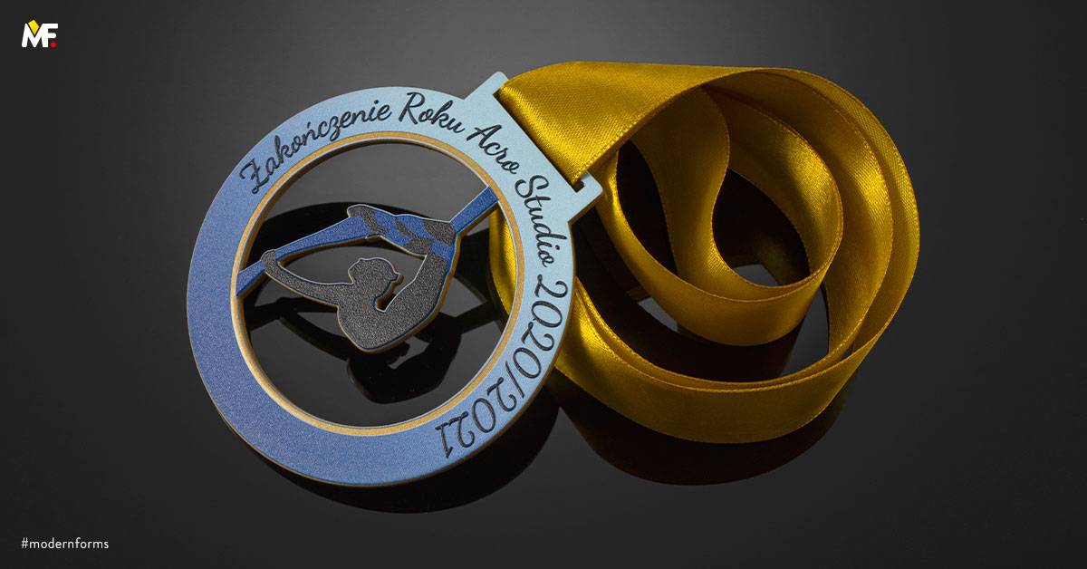 Medale Sportowe Gimnastyka Ażurowany Jednostronny Premium Stal Złoty 