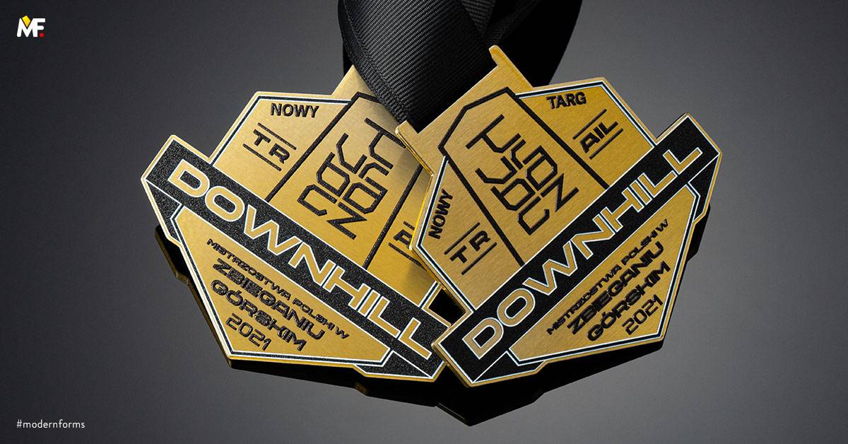 Medale Sportowe Biegi Jednostronny Niestandardowy Premium Stal nierdzewna Złoty 
