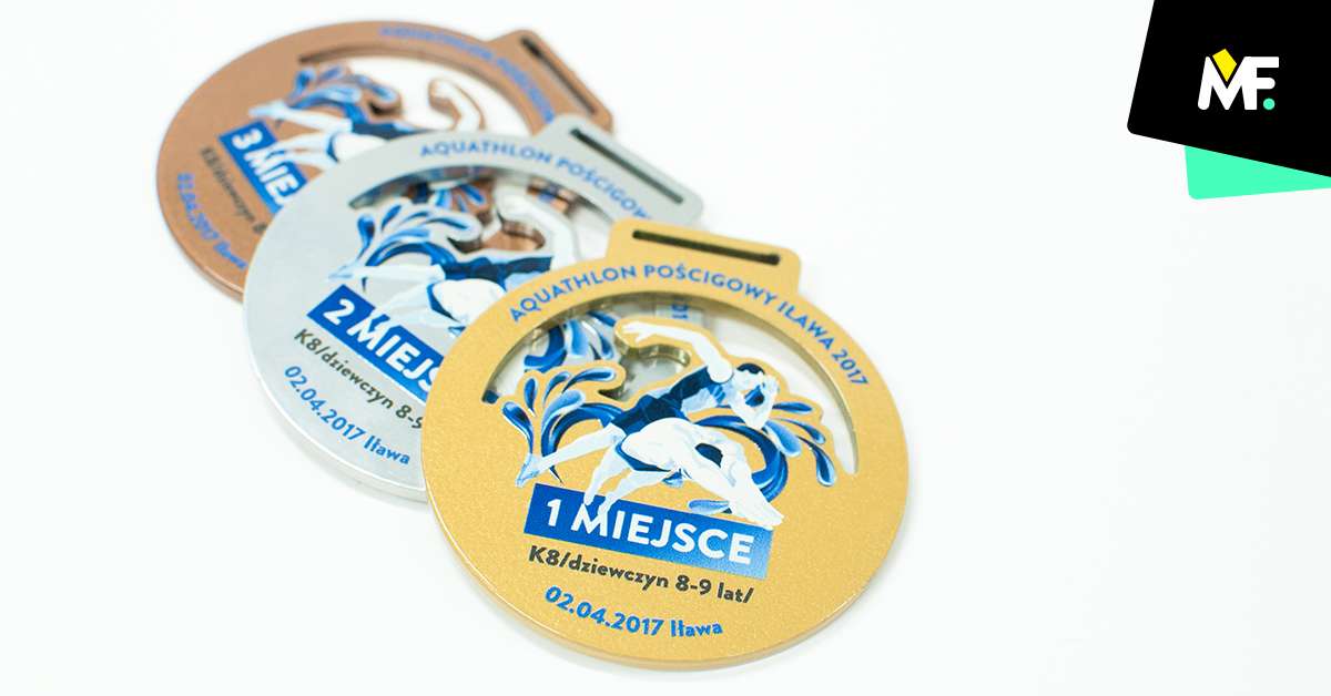 Medale Sportowe Triathlon Brązowy Jednostronny medale Okrągłe Premium sportowe Srebrny Stal czarna Triathlon Złoty 