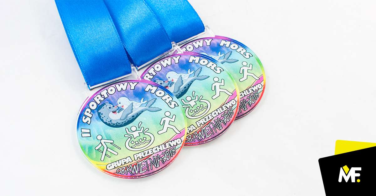 Medale Sportowe Pływanie Bezbarwny Jednostronny medale Okrągłe Pleksi pływanie sportowe Standard 