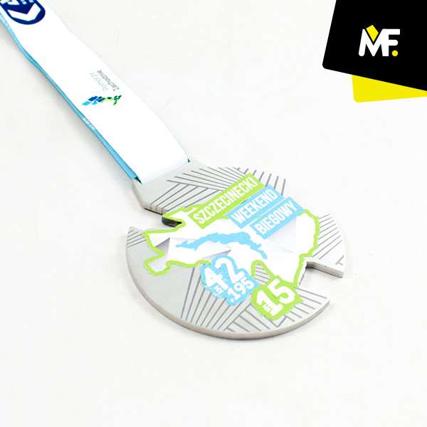 Medale Sportowe Biegi biegi medale Niestandardowy Premium sportowe Srebrny Stal czarna Wielostronny 