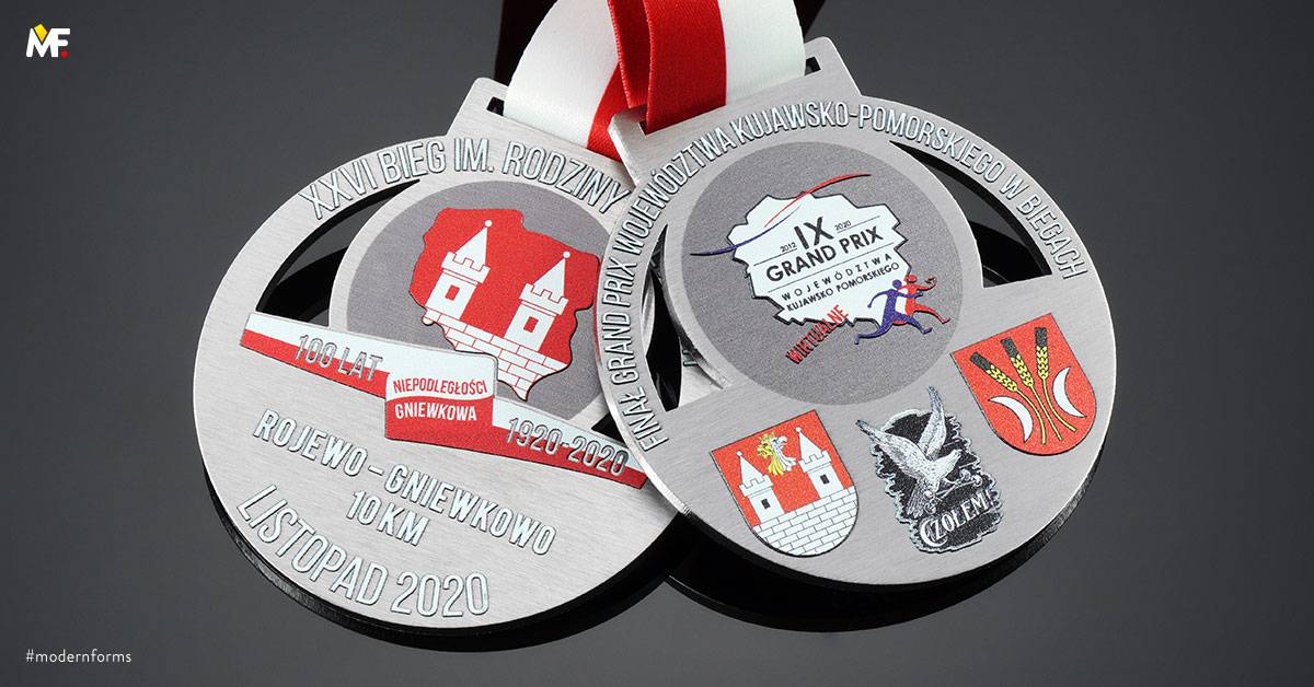 Medale Sportowe Biegi Ażurowany Premium Srebrny Stal nierdzewna Wielostronny 