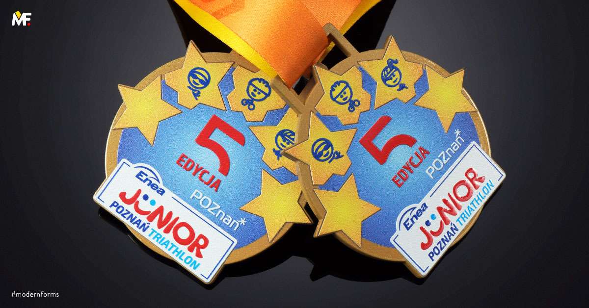 Medale Sportowe Triathlon Jednostronny medale Niestandardowy Premium sportowe Stal czarna Triathlon Złoty 