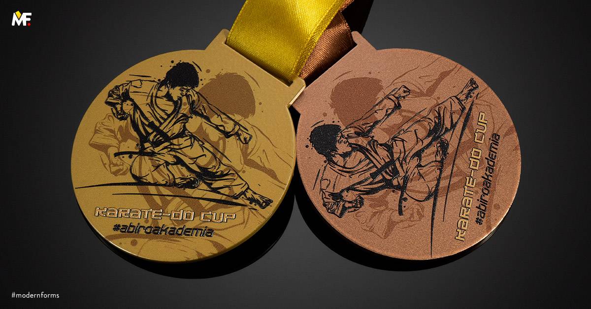 Medale Sportowe Sporty walki Brązowy Jednostronny Stal Standard Standardowy Złoty 