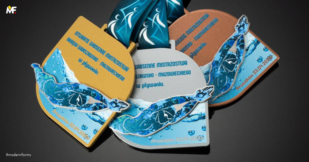 Medale Sportowe Pływanie Brązowy Jednostronny Niestandardowy Premium Srebrny Stal Stal nierdzewna Złoty 