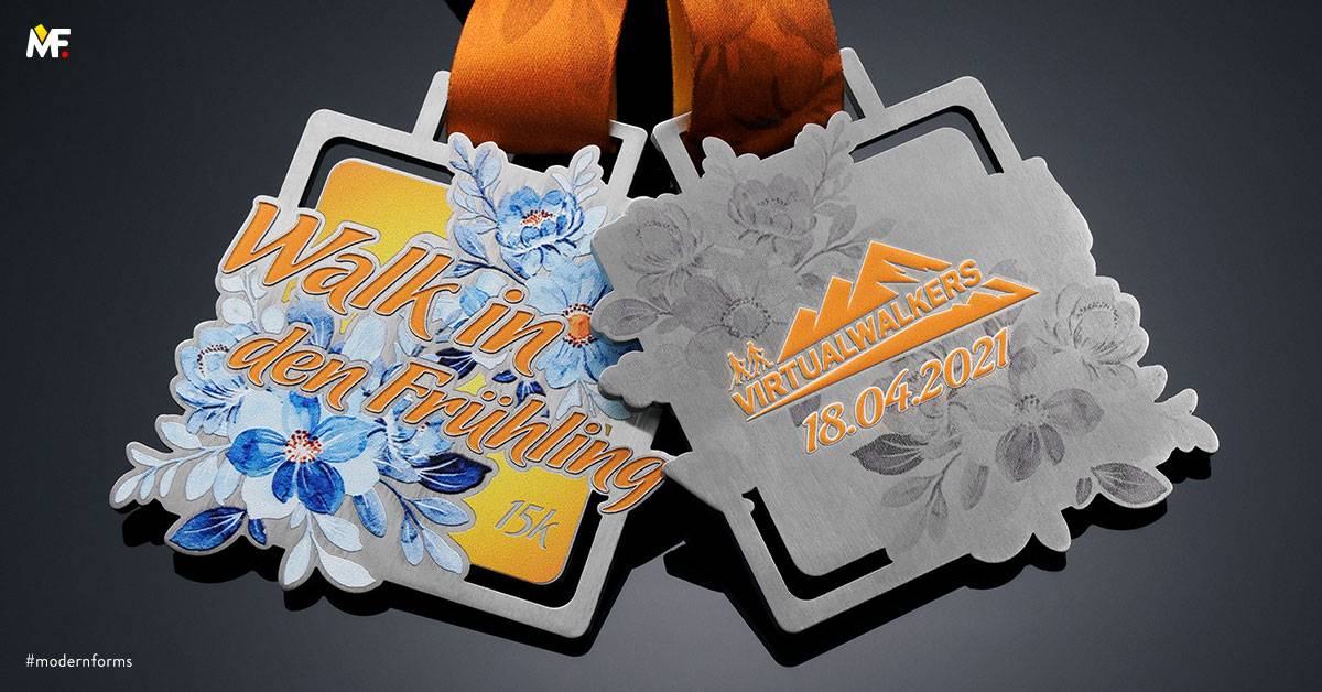Medale Sportowe Nordic walking Ażurowany Premium Srebrny Stal nierdzewna Wielostronny 