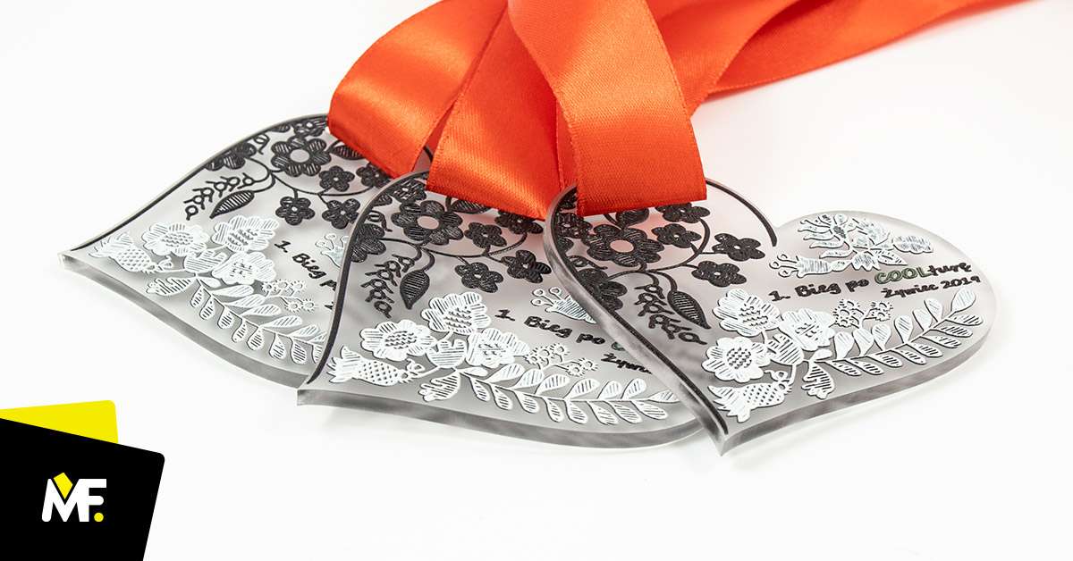Medale Sportowe Biegi biegi Jednostronny medale Niestandardowy Pleksi Premium Satynowy sportowe 