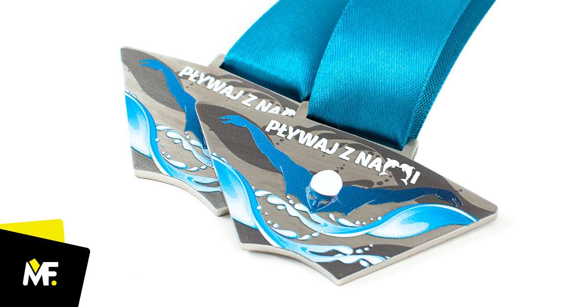 Medale Sportowe Pływanie Jednostronny medale Niestandardowy pływanie Premium sportowe Srebrny Stal nierdzewna 