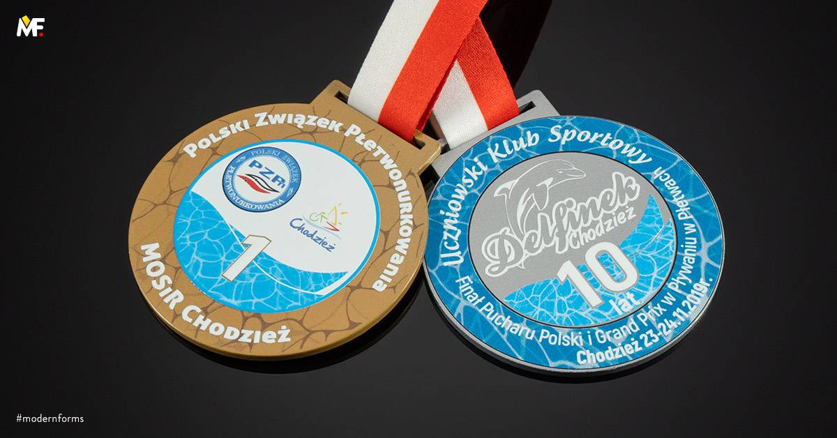 Medale Sportowe Pływanie Premium Stal Standardowy Wielostronny Złoty 