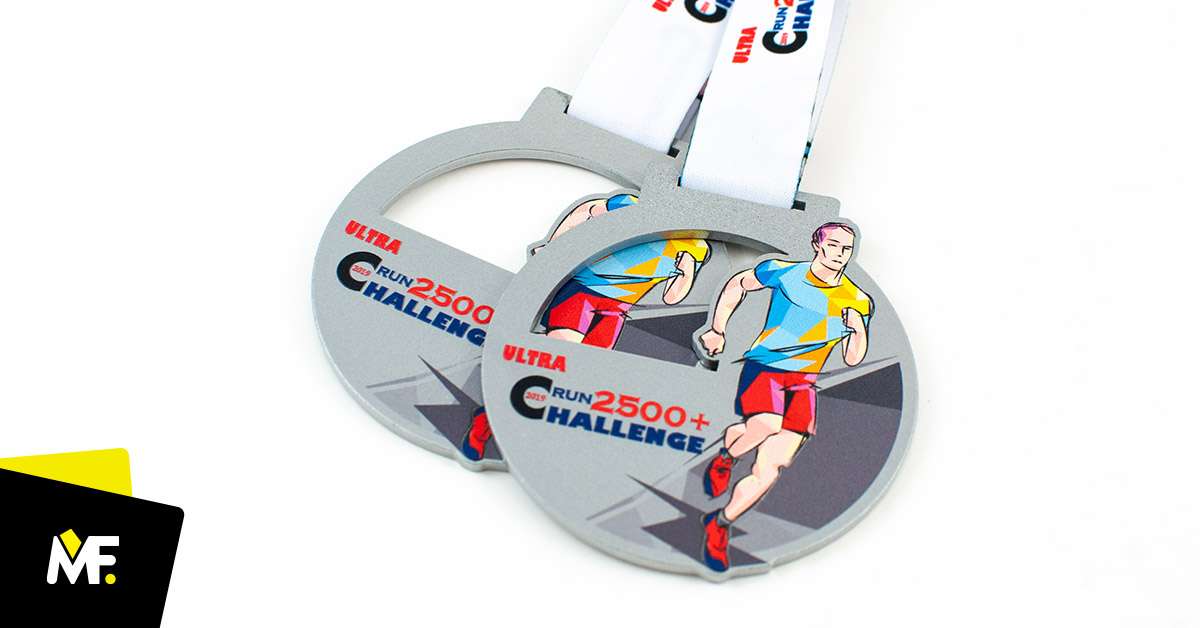 Medale Sportowe Biegi Ażurowany biegi Jednostronny medale Premium sportowe Srebrny Stal czarna 