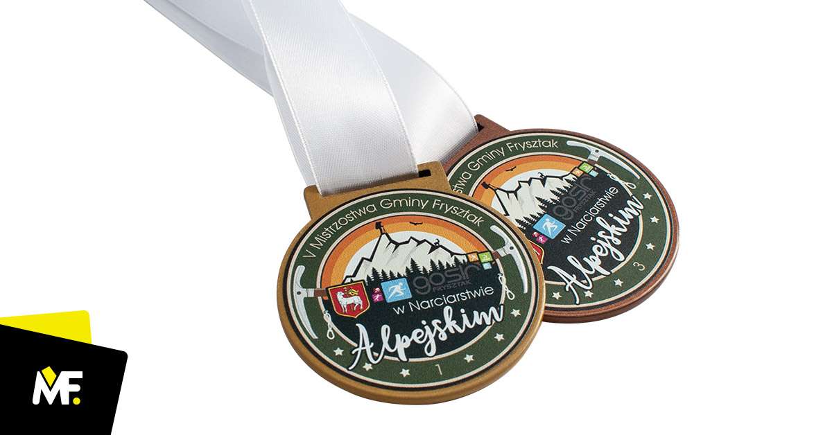 Medale Sportowe Sporty zimowe Brązowy Jednostronny medale Okrągłe sportowe Sporty zimowe Stal czarna Standard Złoty 