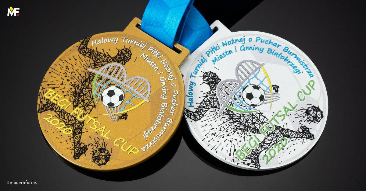 Medale Sportowe Piłka nożna Biały Jednostronny Stal Standard Standardowy Złoty 