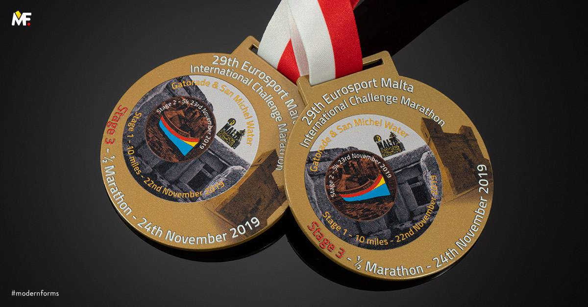 Medale Sportowe Biegi Jednostronny Stal Standard Standardowy Złoty 