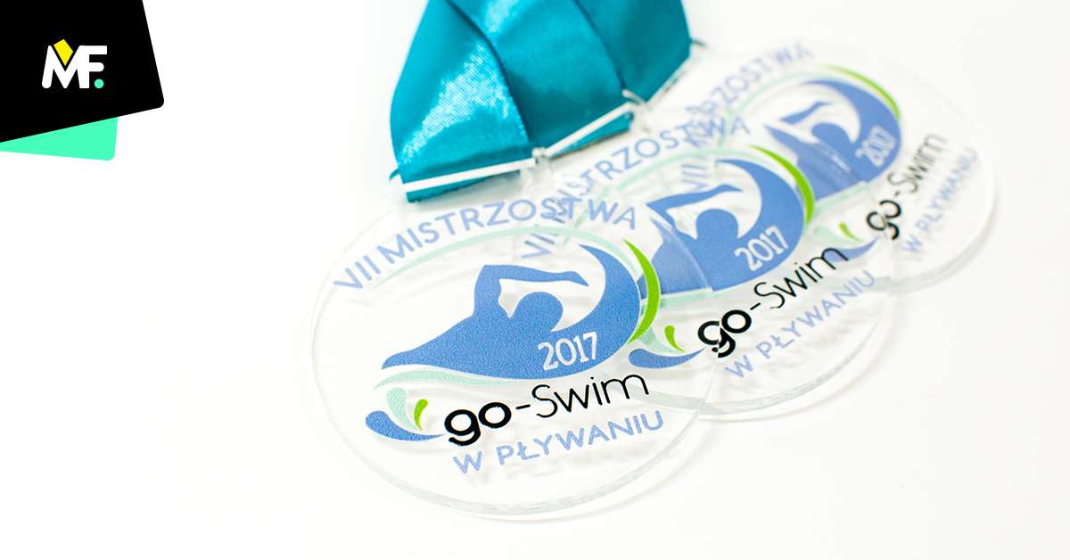Medale Sportowe Pływanie Bezbarwny Jednostronny medale Okrągłe Pleksi pływanie Premium sportowe 