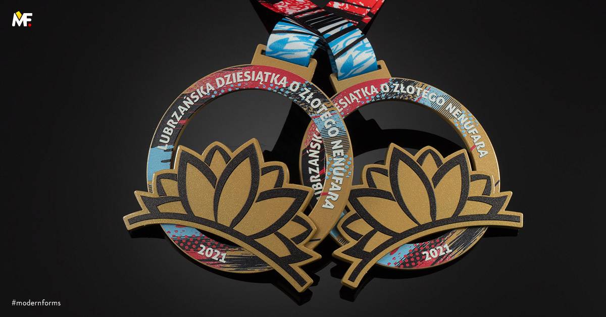 Medale Sportowe Biegi Ażurowany Jednostronny Premium Stal Stal nierdzewna Złoty 
