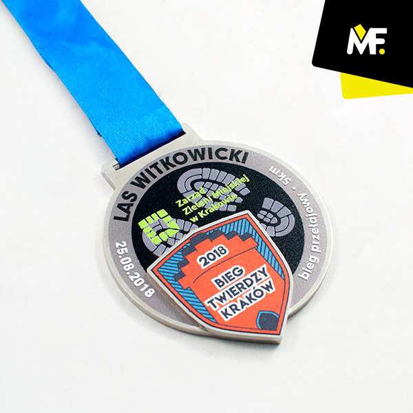 Medale Sportowe Biegi biegi Jednostronny medale Niestandardowy Premium sportowe Srebrny Stal czarna 