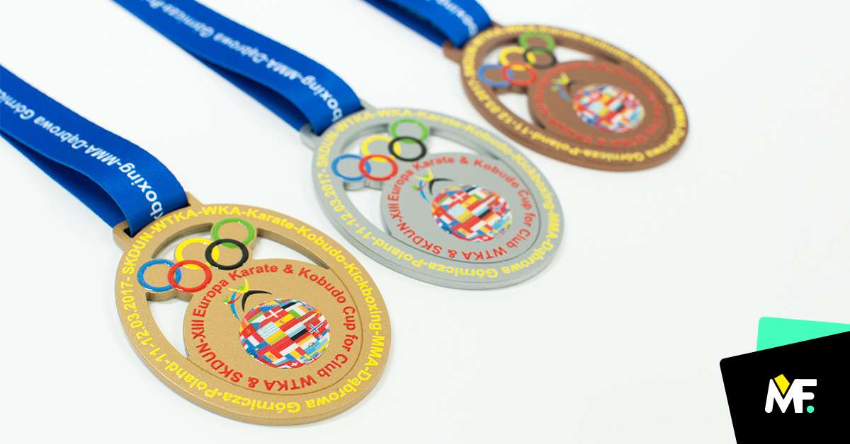 Medale Sportowe Sporty walki Brązowy Jednostronny medale Okrągłe Premium sportowe sporty walki Srebrny Stal czarna Złoty 