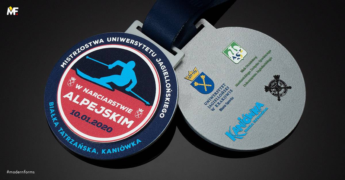 Medale Sportowe Sporty zimowe Premium Srebrny Stal Standardowy Wielostronny 